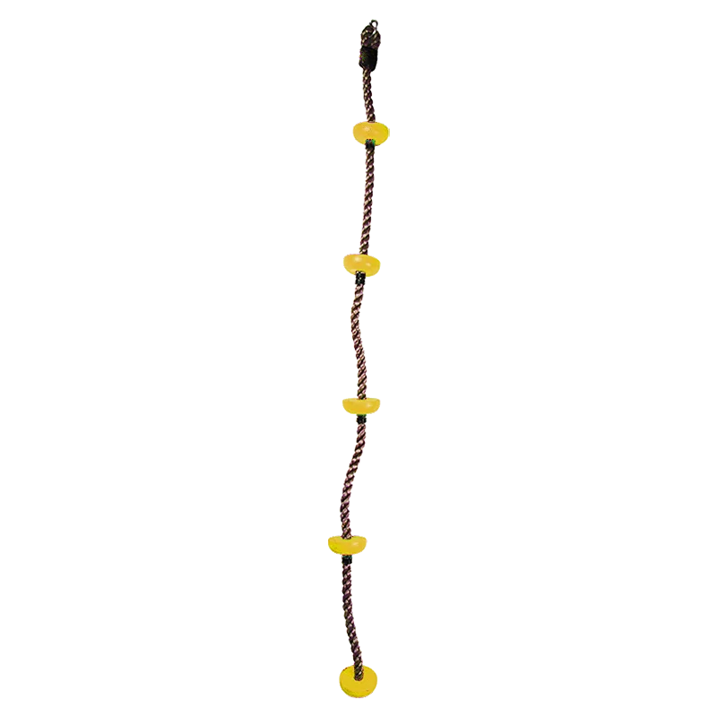 

Kids Colorful Ninja Climbing Rope with Foot Holds, Black,blue, yellow