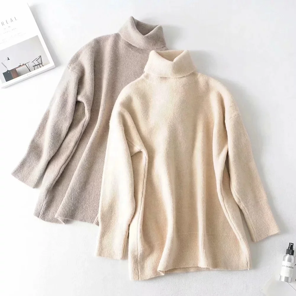 

B51505A Street fashion women turtleneck thick warm pullover sweater