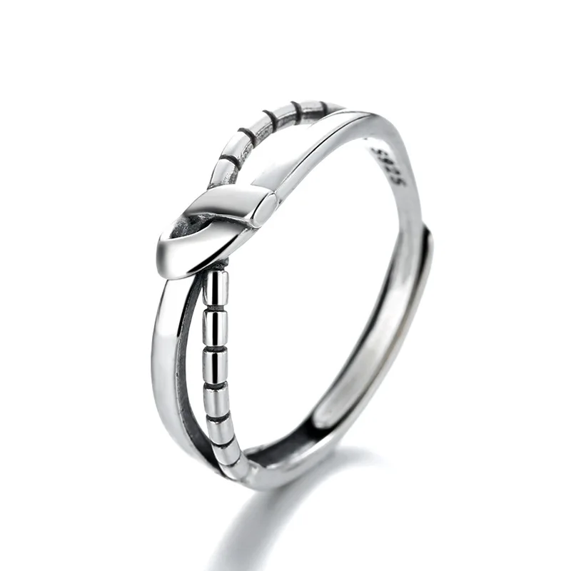 

High Quality 925 Sterling Silver Ring Hip Hop Open  Engagement Ring For Women