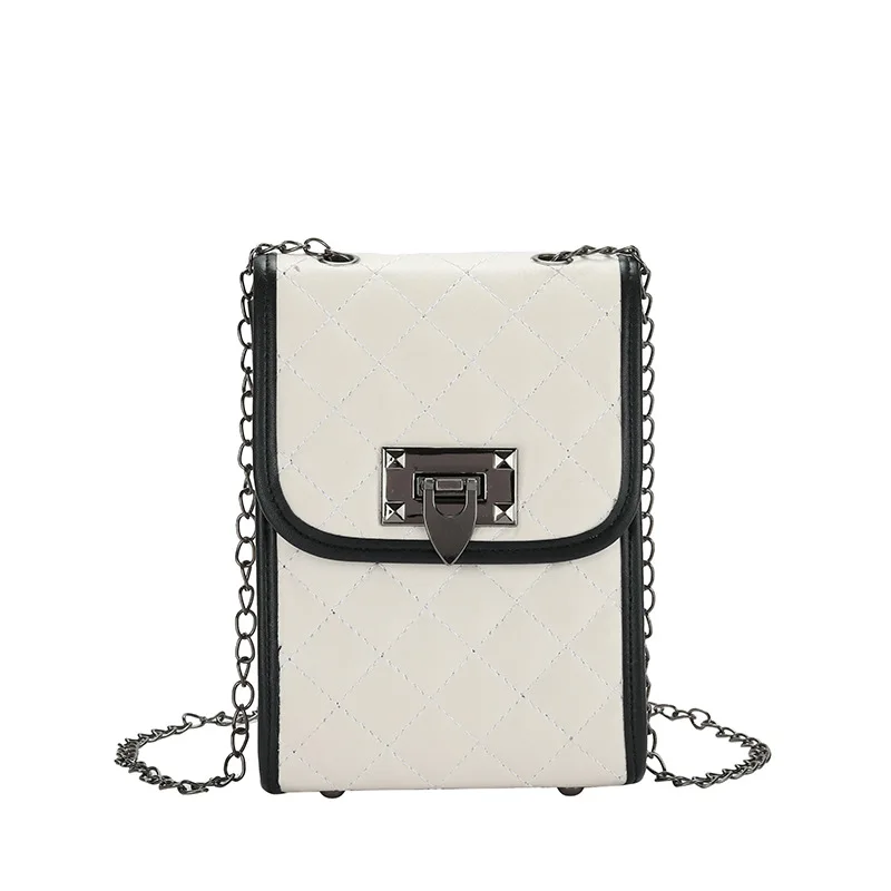 

2021 new fashion chain messenger bag lady vertical change mobile phone bag