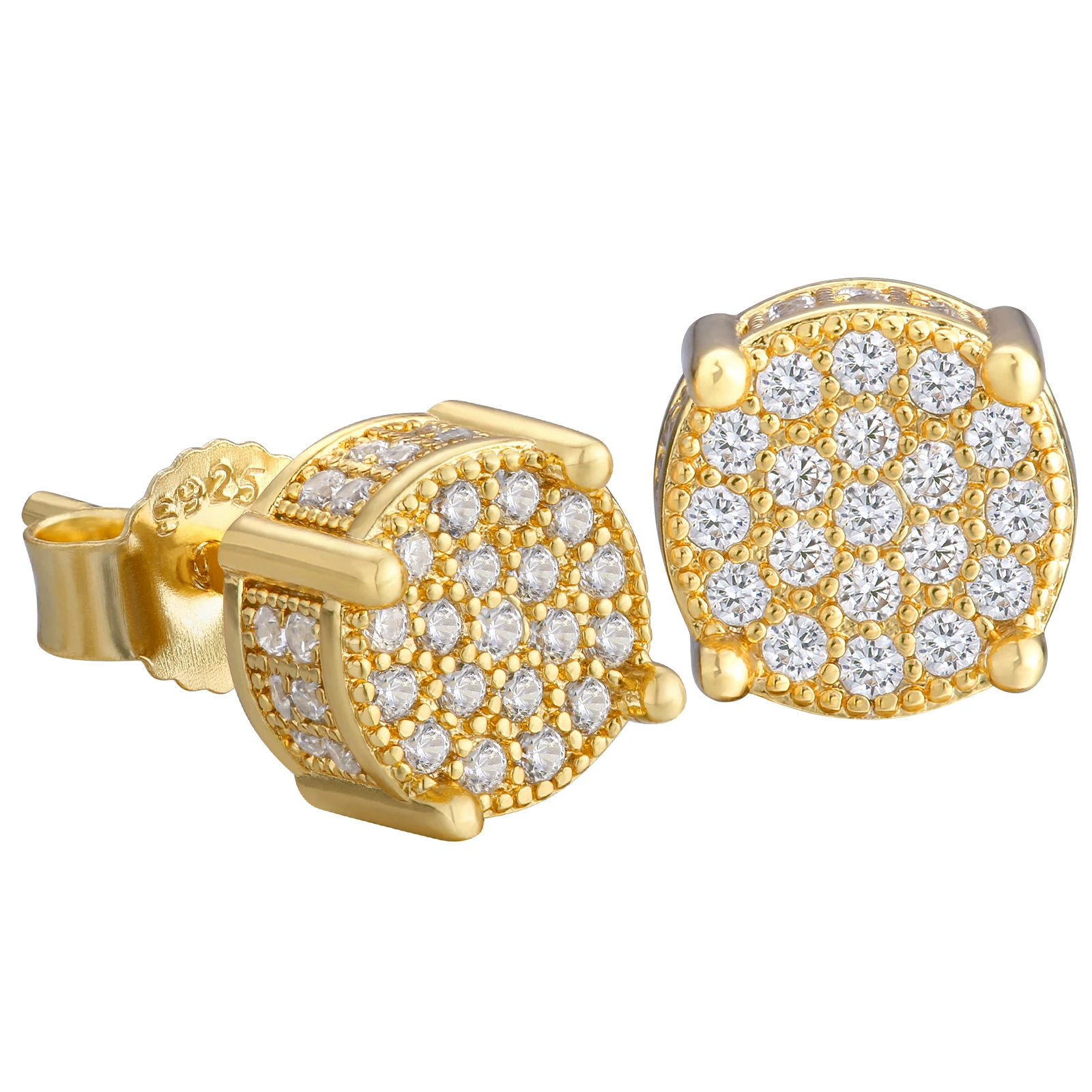 

KRKC Fashion 14K/White Gold Plated Round CZ Stud Earrings