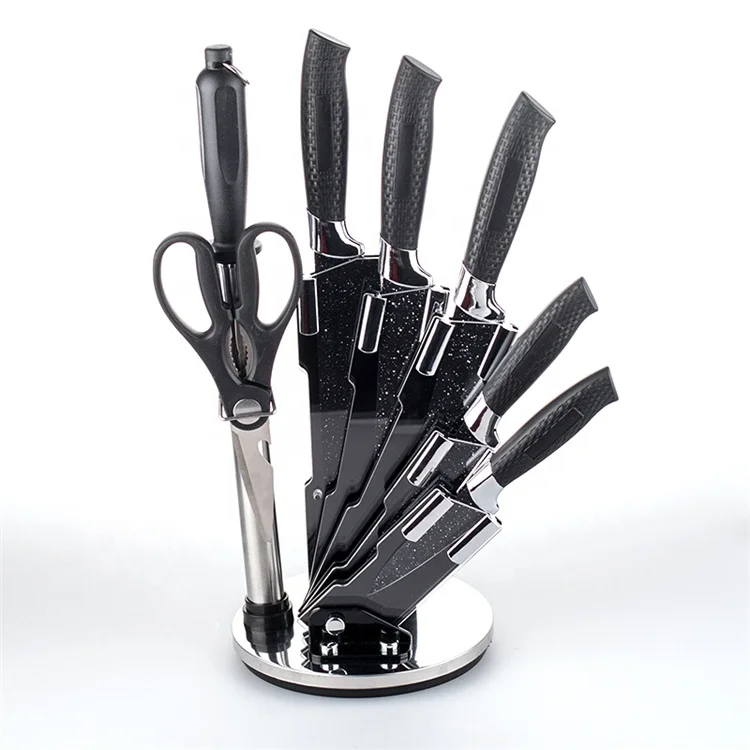 

Hot Sale Stainless Steel Kitchen Knife Set with Acrylic Stand