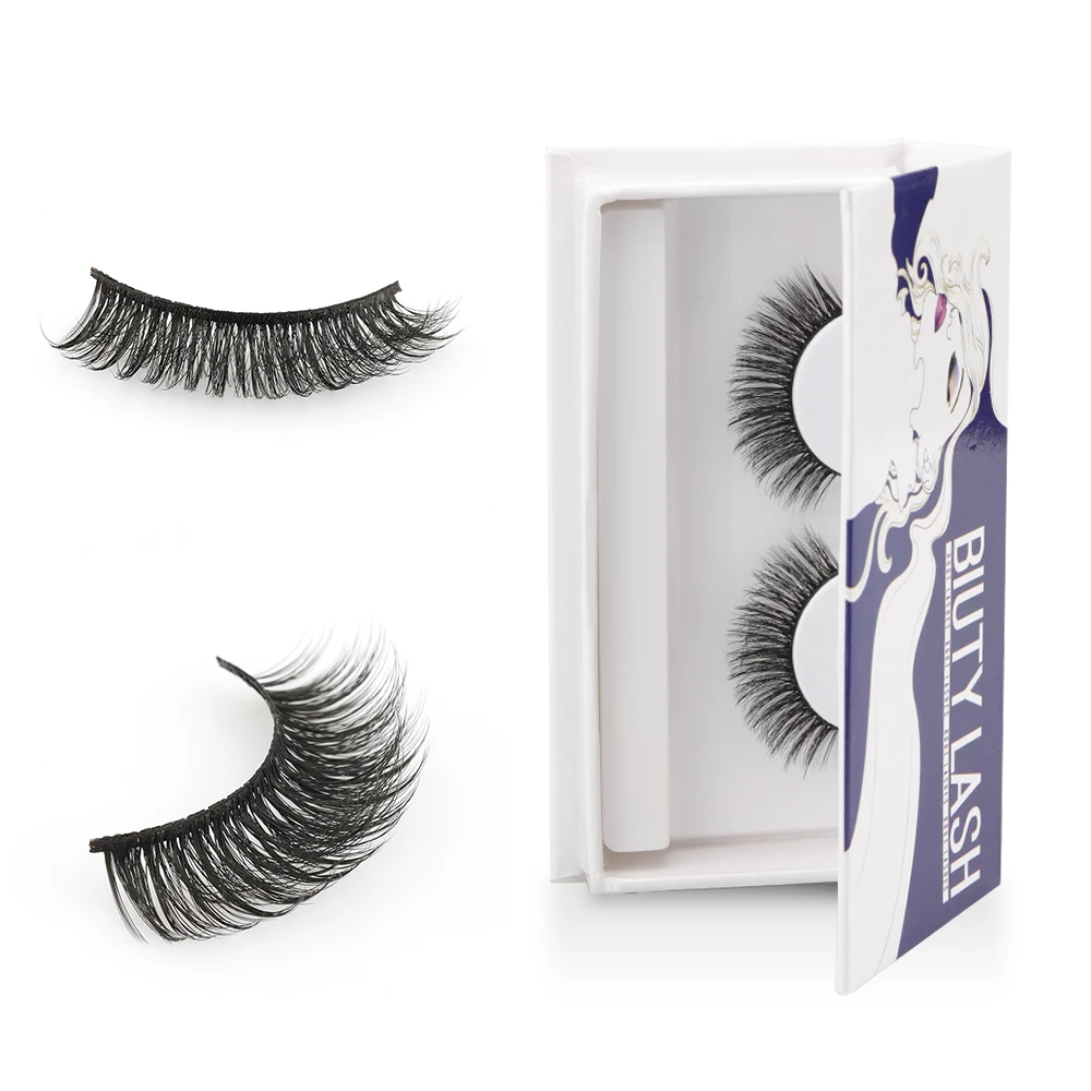 

Private Label Packaging Book Box Strips Mink Eye Lashes Eyelash, Black color