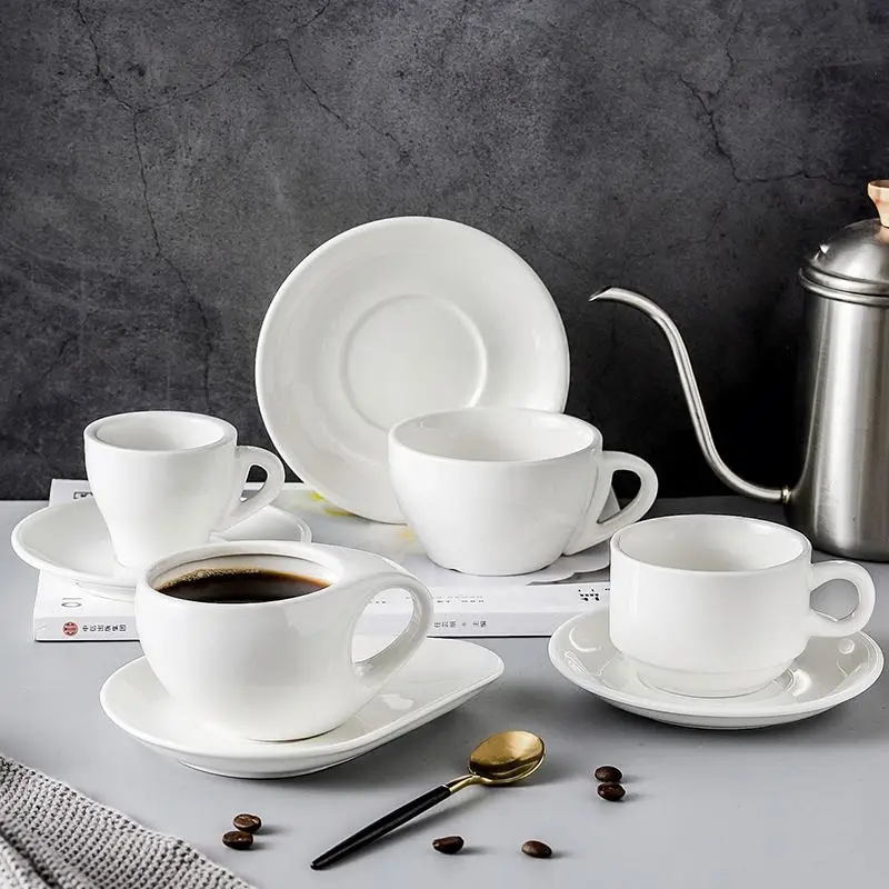 

Wholesale Ceramic Mug caneca taza de cafe Simple Couple Mug Gift Set with Embossed Pattern with saucer