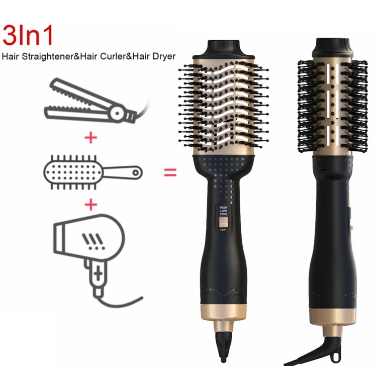 

Spazzola modellante capelli 3 in 1 one step blow dryer hot air brush hair straightener comb curling brush hair styler Hair dryer