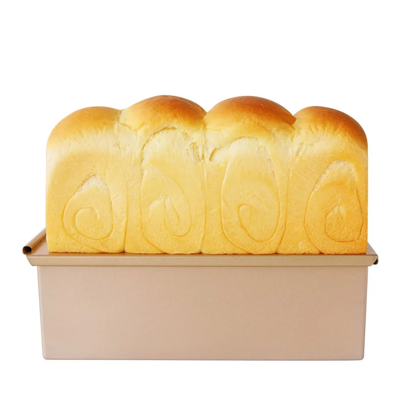 

CHEFMADE Bread Mold Carbon Steel Rectangular 300G Non Stick Bakeware Bread Tray Baking Dish Loaf Pan With Holes In Bottom, Champagne gold