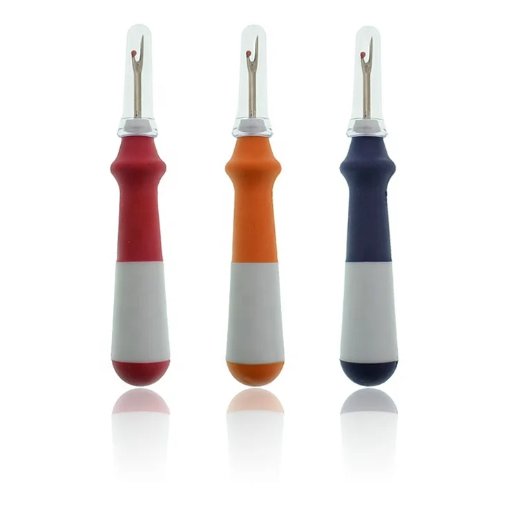 

SHELIKE TPR plastic Handle Sharp blade 3 colors Sewing Tool Seam Ripper for Tailoring Accessories, Red, blue,orange
