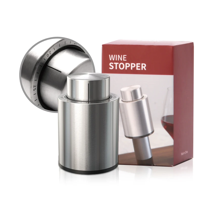 

High Standard Food Grade Silver Polished Stainless Steel Champagne Closure Saver Bottle Wine Vacuum Stopper, Sliver