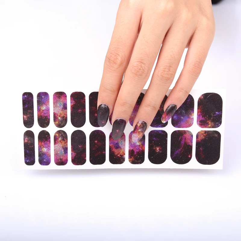 

Huizi factory Hot sales wraps decals glitter nail patch manicure nail art decoration nail polish sticker wraps