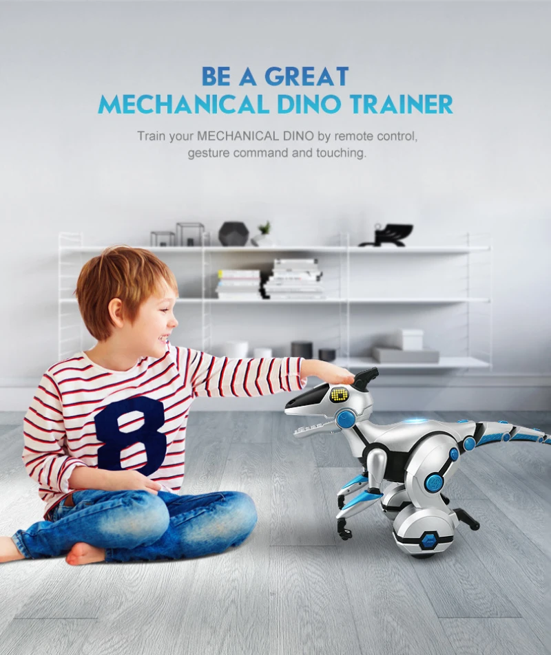 2020 Latest Intelligent Dinosaur Robot Mechanical Remote Control Balance Dinosours Sensing Interactive Dancing RC Animal Toys