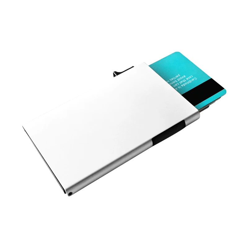 

2021 Aluminum Wallet ID Credit Card Holder RFID Metal Wallet Automatic Pop up Bank Card Case Custom Logo