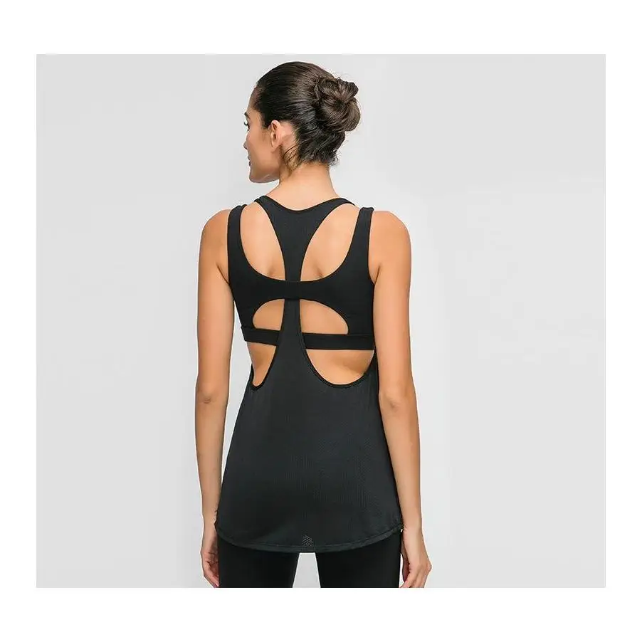 

Seamless Yoga Shirts With Bra Sports Crop Top Workout Women Lu-169 Sleeveless Backless Gym Tops Athletic Fitness Vest Active Wea