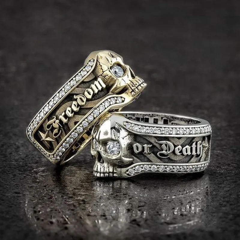 

Men's Jewelry Punk Ring Personalized Men's Hiphop Stainless Steel Skull Vintage Ring