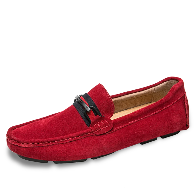 

men comfortable loafers walking shoes Mens genuine Leather Suede Loafers Boat Shoes