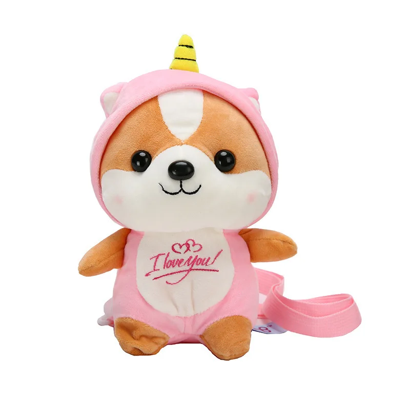 

Cute Transformed Squirrel Crossbody with Zipper Opening Storage Pouch Doll Plush Toys Give Girls Gifts Plush Bag, As picture