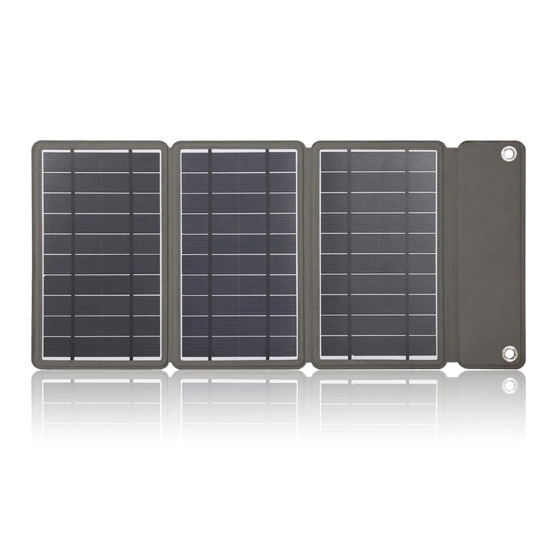 

portable foldable 15w solar charger with 2-Port USB Charger