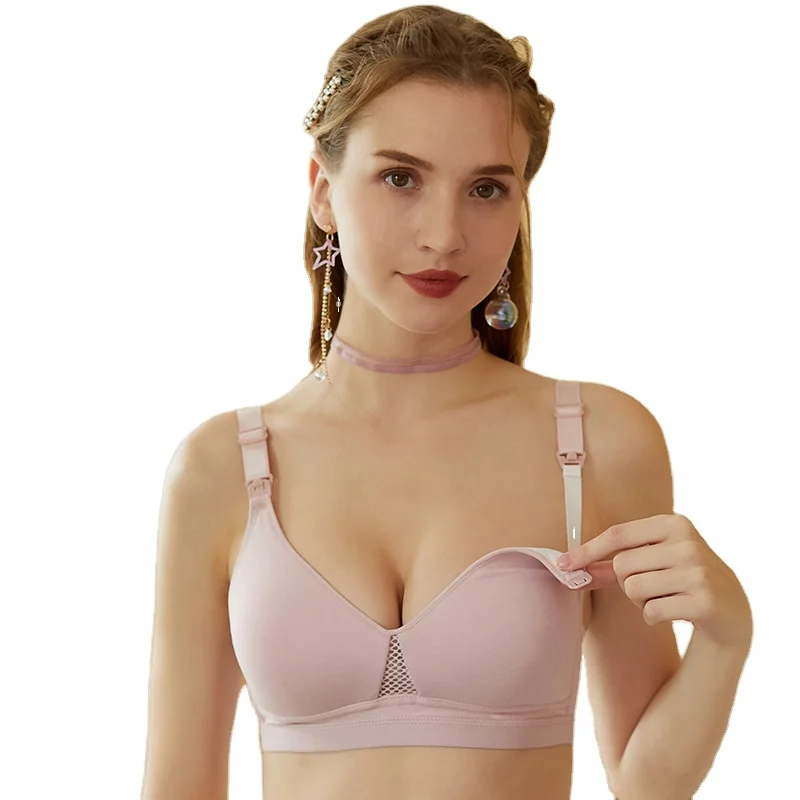 

sexy wireless maternity bra breastfeeding plus size cotton adult women nursing bra wholesale, Bean paste color /silver/light skin