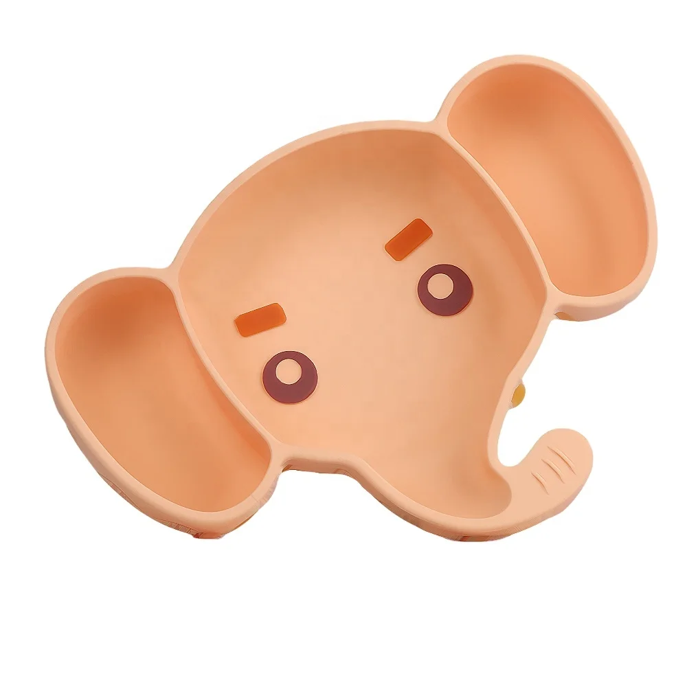 

Factory Outlet Cute Elephant Shape BPA free Food Grade Baby Silicone Plate