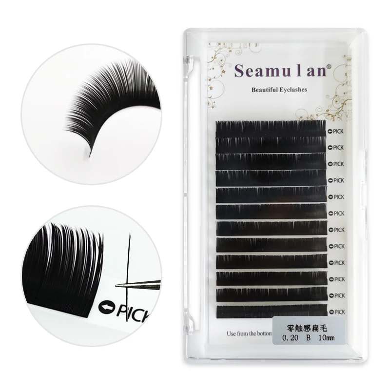 

Hot Selling Wholesale Classic Eye Lashes Silk Individual Volume Eyelash Extensions, Natural black