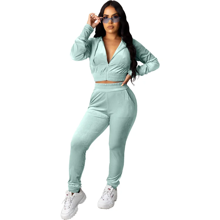 

New product ideas 2021 long sleeve jogger ladies sweat suits pants tracksuits winter women 2 piece set clothing, Picture