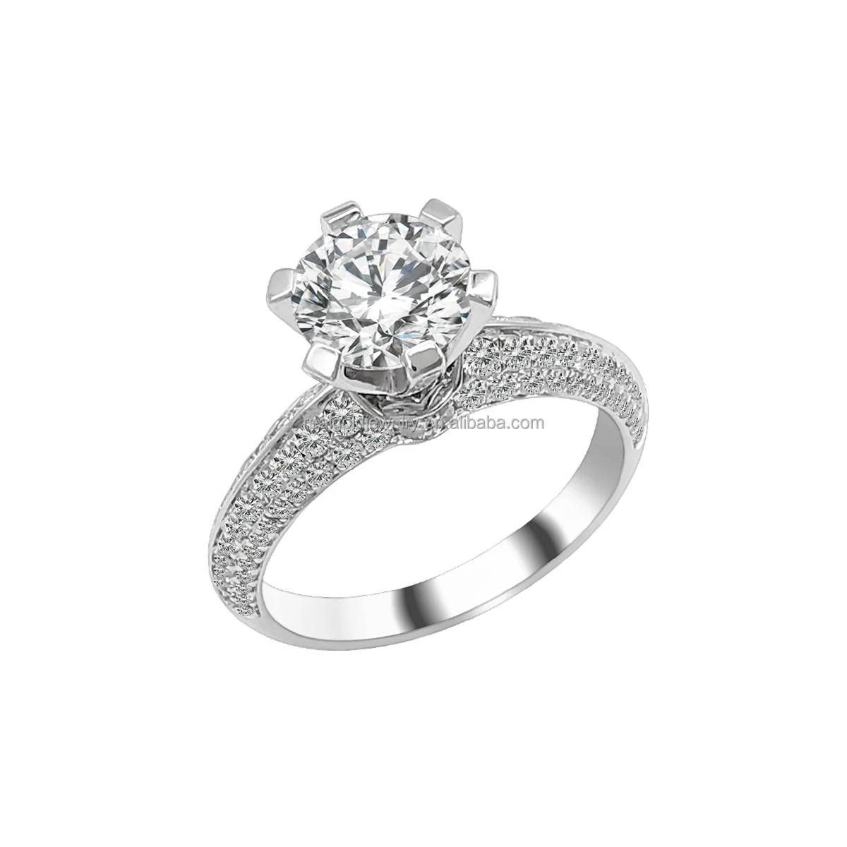 

Lab Created Diamond IGI Customized Wedding Engagement Ring Genuine 14K White Gold Rings Bridal Jewelry