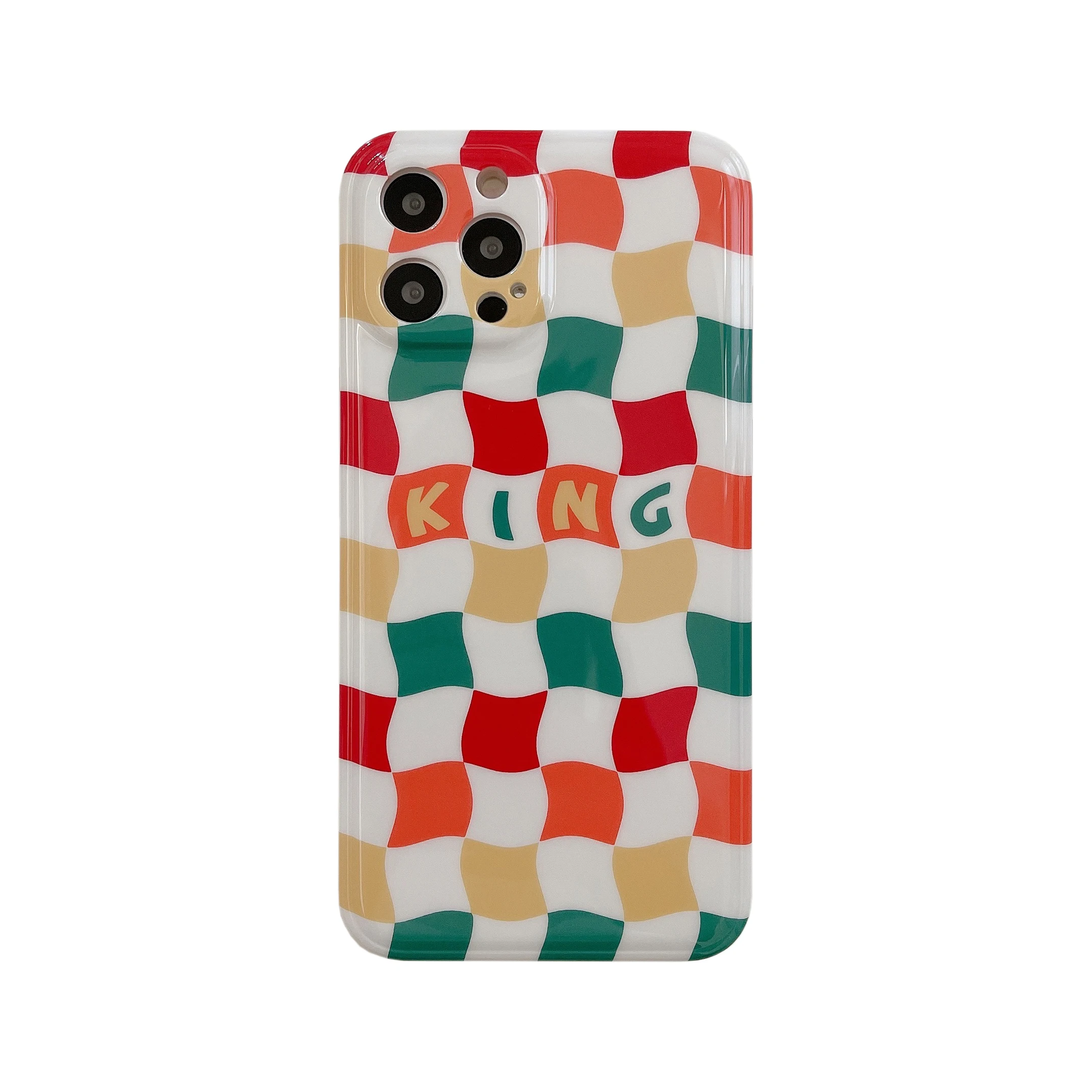

2021 New Color Checkered King Stripe Straight Edge Rubik's Cube Case for iPhone12 PRO MAX Phone Case