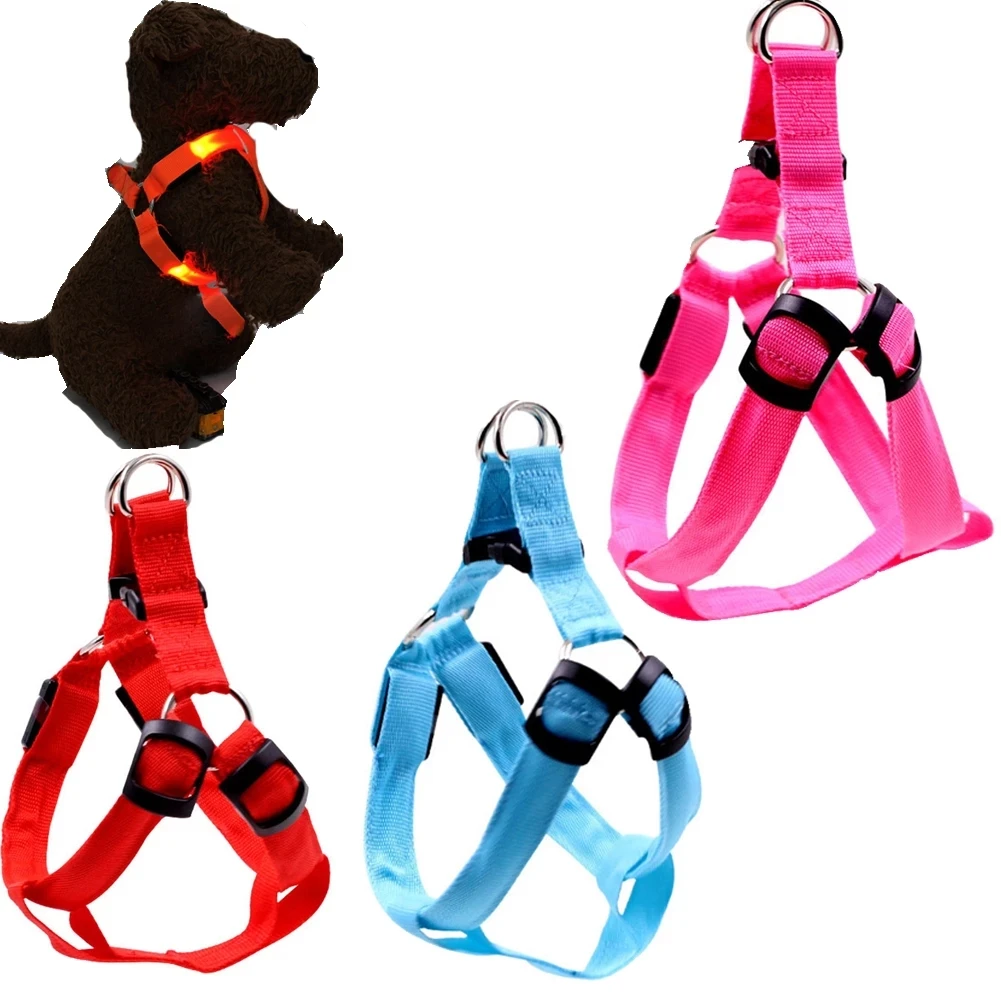 

Pet supply pet night walking nylon adjustable dog leash pet leash dog harness custom