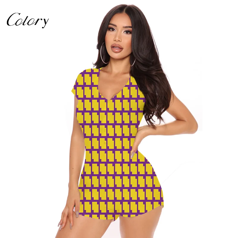 

Colory Bodysuit Romper Sleepwear Sexy Women Bodysuits White Womens Shorts, Picture shows