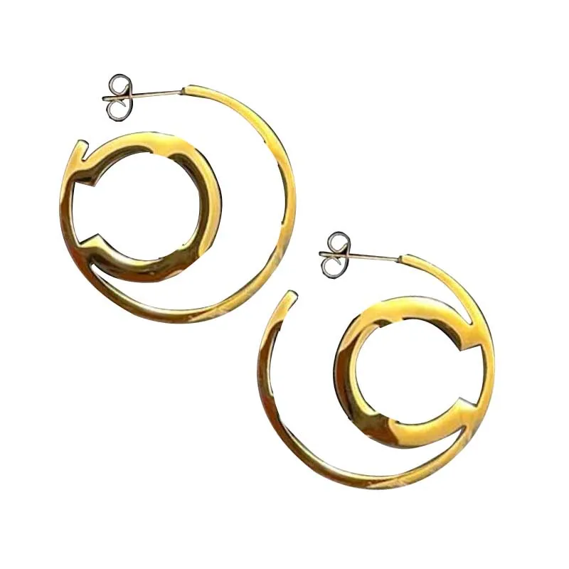 

Stainless Steel C Letter Brand Logo Hoop Earrings Women Vintage Luxury Designer Custom Lady Clip G Earring Gift Jewelry Sets
