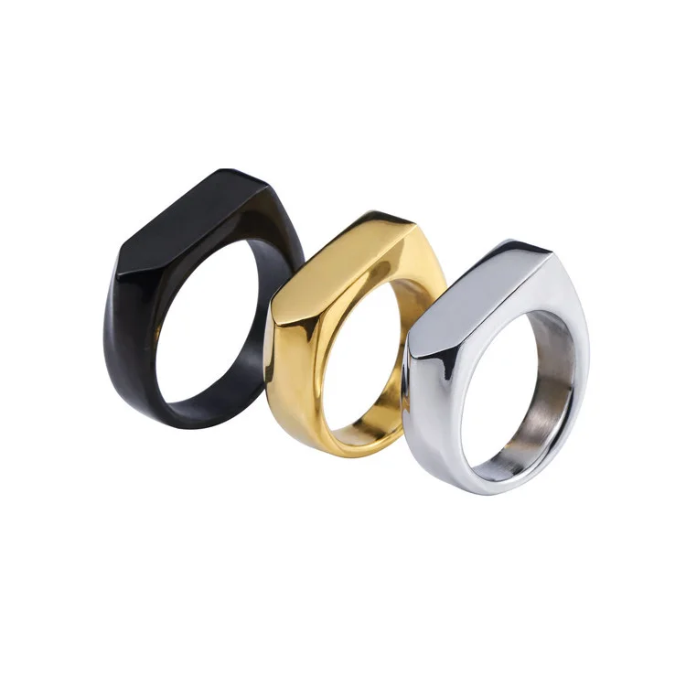 

Wholesale Lots Bulk Simple Punk Gold Silver Black Stainless Steel Ring Couple Rings for Women Men Hip Hop Jewelry