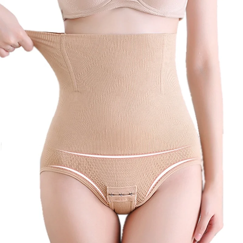 

1977 Wholesale tummy control women shapewear seamless body shaper high waist panty with adjustable hook, Black, skin