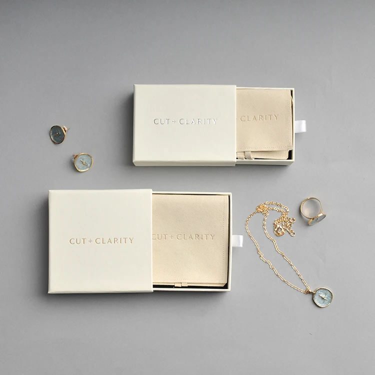 

Unique products gift box beige color drawer slide jewelry boxes packaging