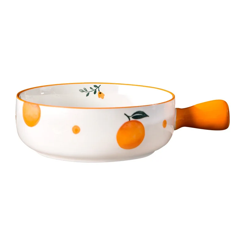 

creative ceramic bowl a single porcelain bowl for instant noodles soup pot personality rice plate dishes and tableware set, Orange
