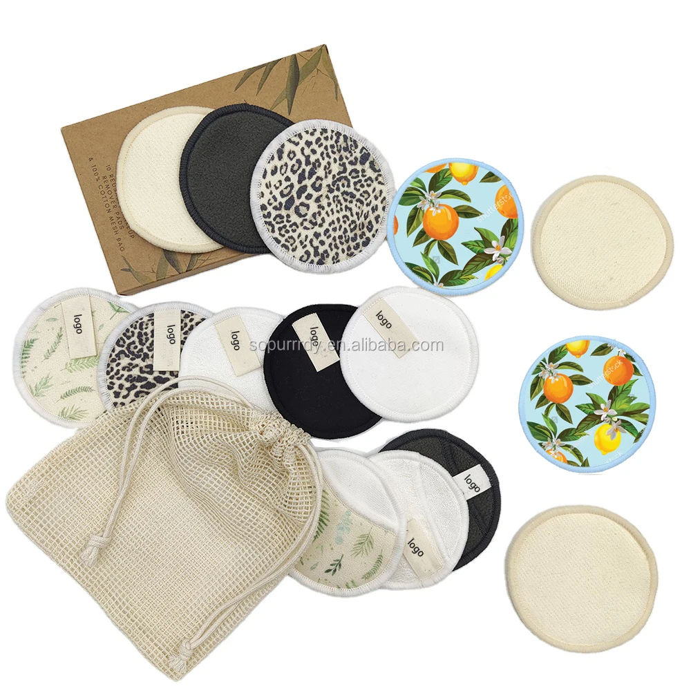 

Sopurrrdy Bamboo Makeup Remover Cleansing Round Pad Washable Soft Cosmetic Clean Cotton Pads Make up Removal Bamboo Pads, White or customized color