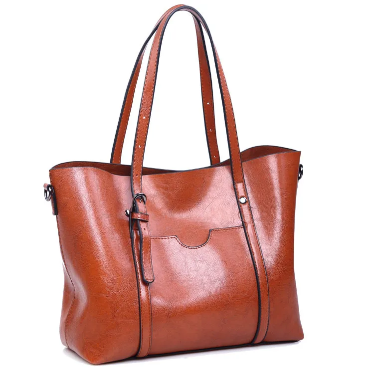 

Woman European Style Fashion Handbag Pu Leather Shoulder Grand Sac A Main Big Bag