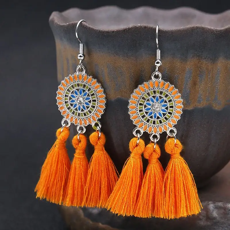 

Factory Chinese miao ethnic earrings alloy girls earring