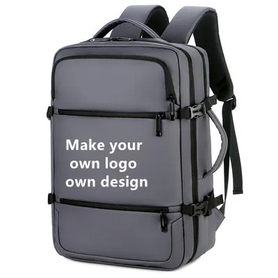 

50PCS can custom logo anti theft laptop backpack large capacity duffel backpack college bags for men backpack, Black/grey