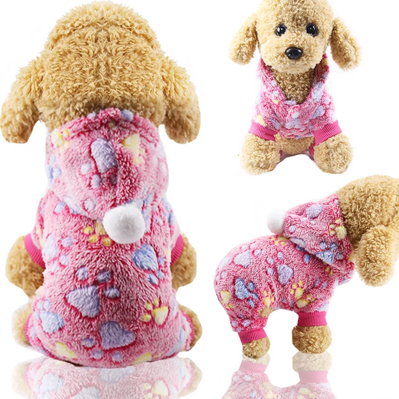 

Clothes Pajamas Fleece Jumpsuit Winter Four Legs Warm Pet Clothing Outfit Small Dog Star Costume Apparel 30