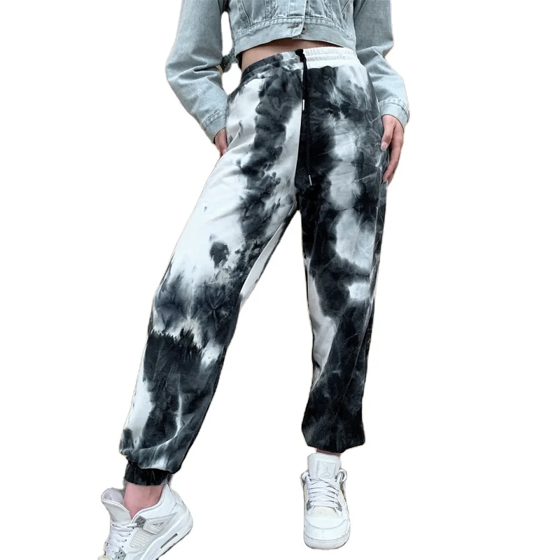 

Women Neon Tie-Dye High Waist Sweatpants Long Baggy Loose Pants Fashion Casual StreetwearTrousers XQM
