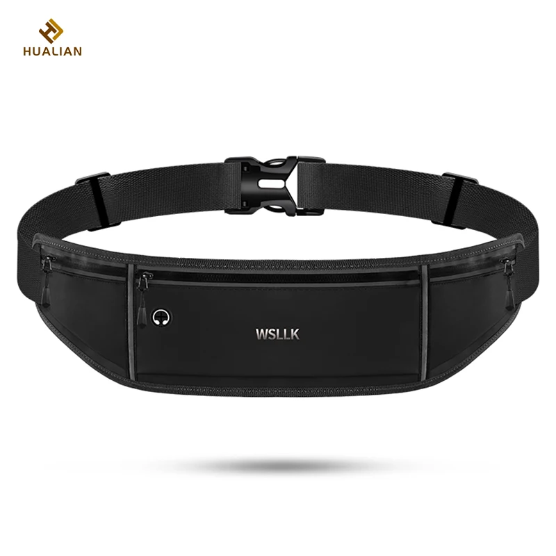 HUALIAN Waterproof PU Material Phone Holder Money Belt Sports Running Belt Slim Fanny Pack for Outdoor Workouts Gym