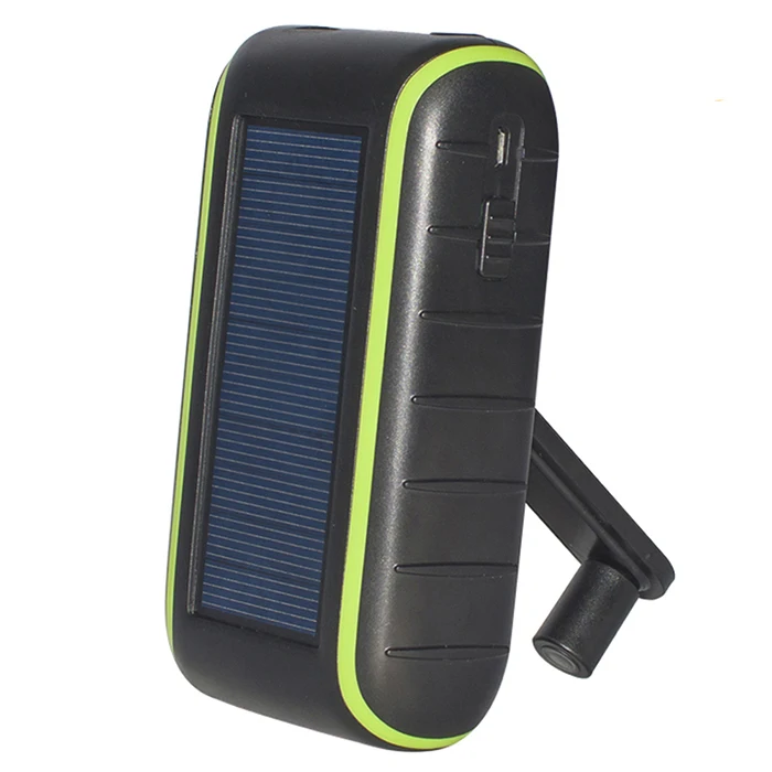 

Emergency Portable Small Hand Crank Flashlight Solar Charger Power Bank for Mobile Phone, Black,green,orange and white