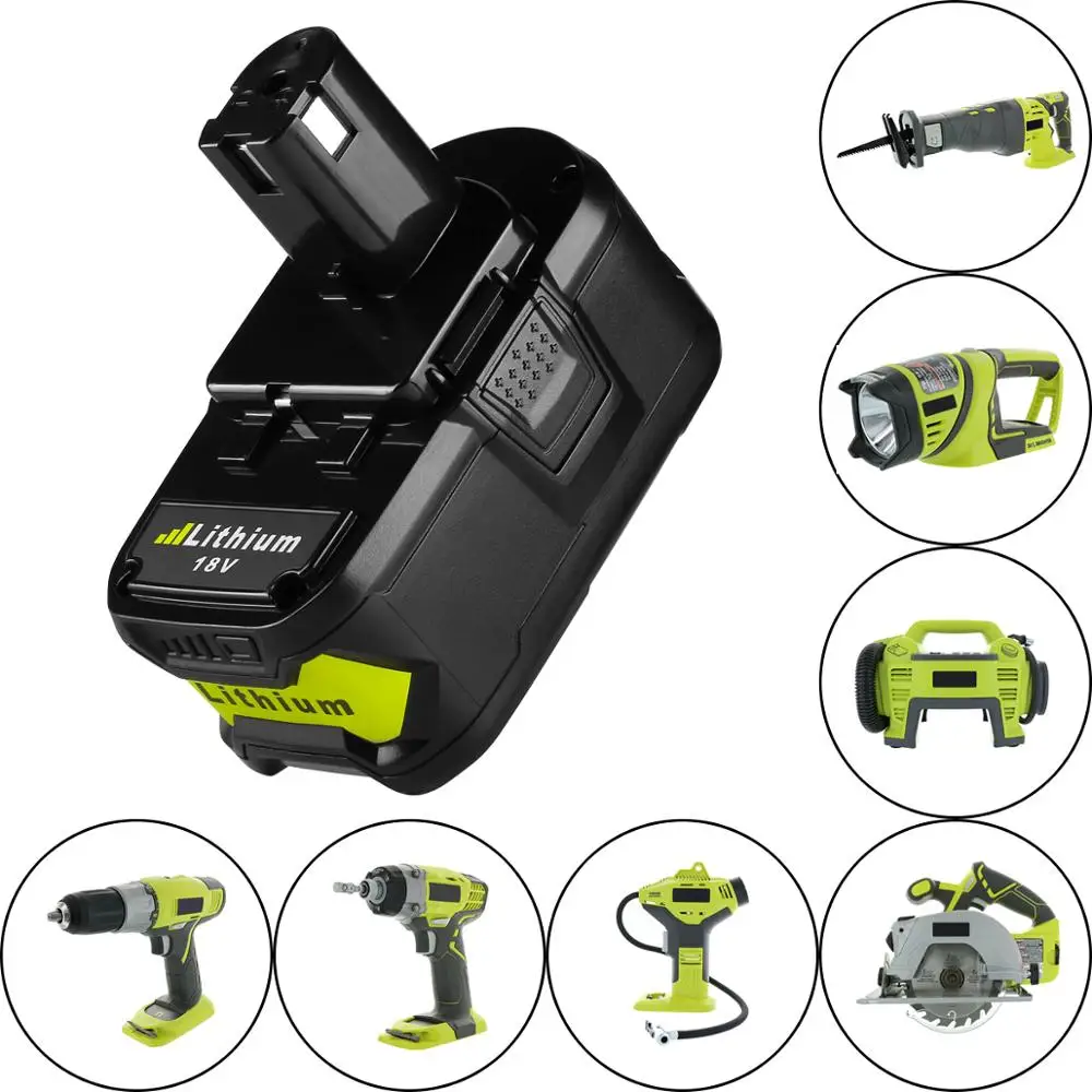 

P107 P108 18V Rechargeable Cordless Drill Battery Replacement Battery One+ 18V Lithium-Ion 3.0Ah 4.0 Ah Battery For Ryobi