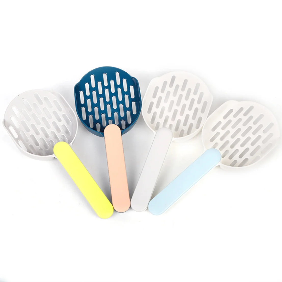

Premium ABS Plastic Cat Litter Scoop Fit for Most Kind of Cat Litter Cat Litter Box and Scoop Holder Durable and Easy to Clean, Green/pink/blue/grey