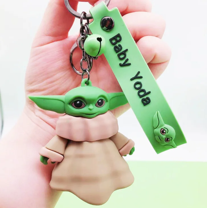 

Free shipping Movie Baby Master Yoda Keychain Cute Yoda Mando kids Toy Pendant Key chain action figure Gift, Colorful