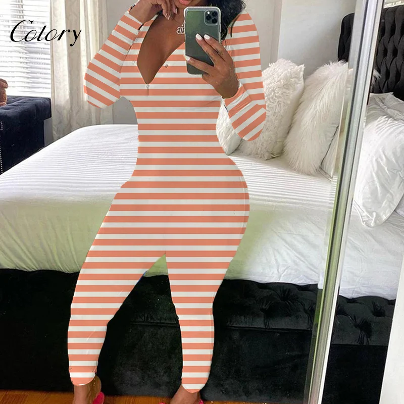 

Colory Striped Plus Size Onesie Stripe Pajama Onesis Cool Apparel, Picture shows