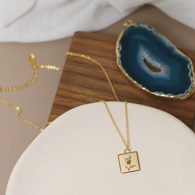 choker diamond necklaces Pendant stainless steel gold-plated necklace double splice chain