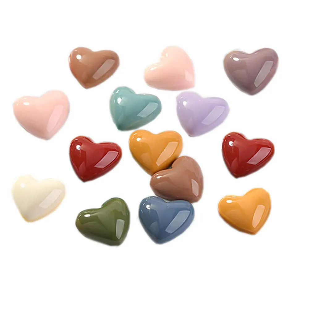 

18MM Love Heart Flat Back Resin Cabochon Embellishment For Valentine's Day Craft Scrap booking Jewelry Making Supplier