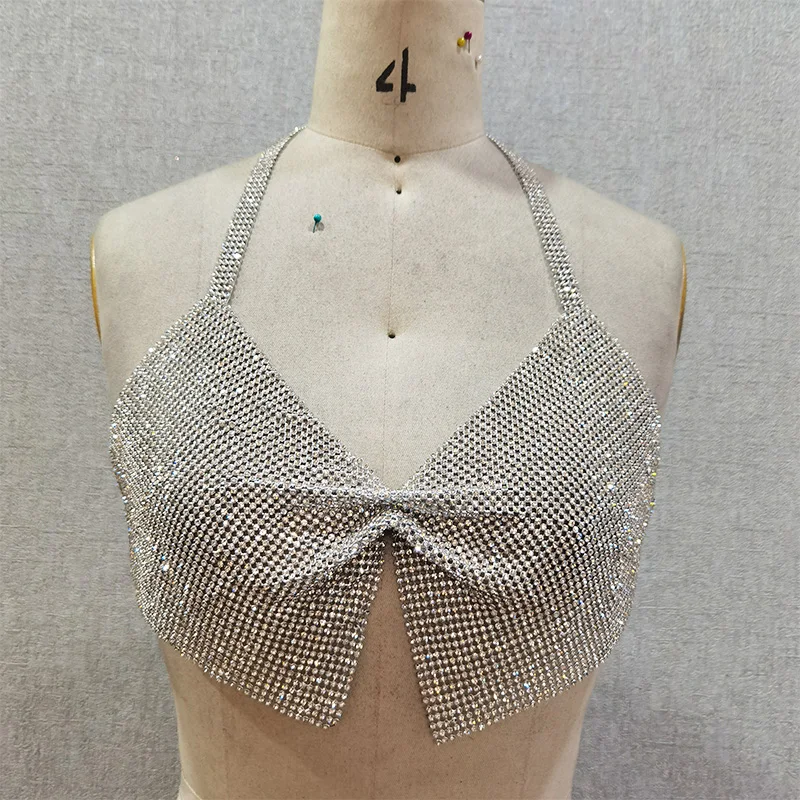 

2021 New Design Shiny Crystal Bow Top For Party