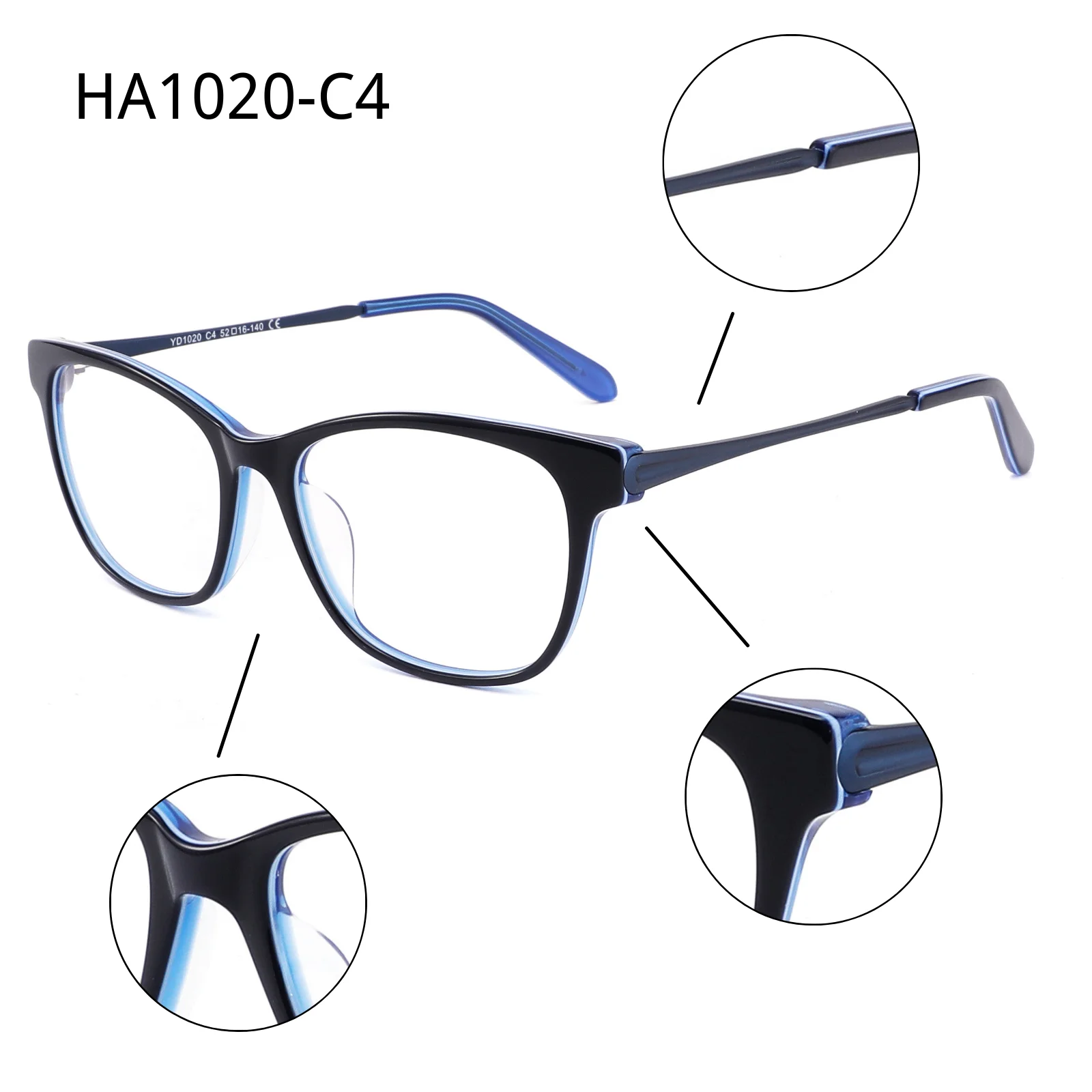 

VIFF HA1020 Eyeglasses Fashion Opticals Woman Glasses High Quality Premium Optical Frame Acetate Sunglasses OEM