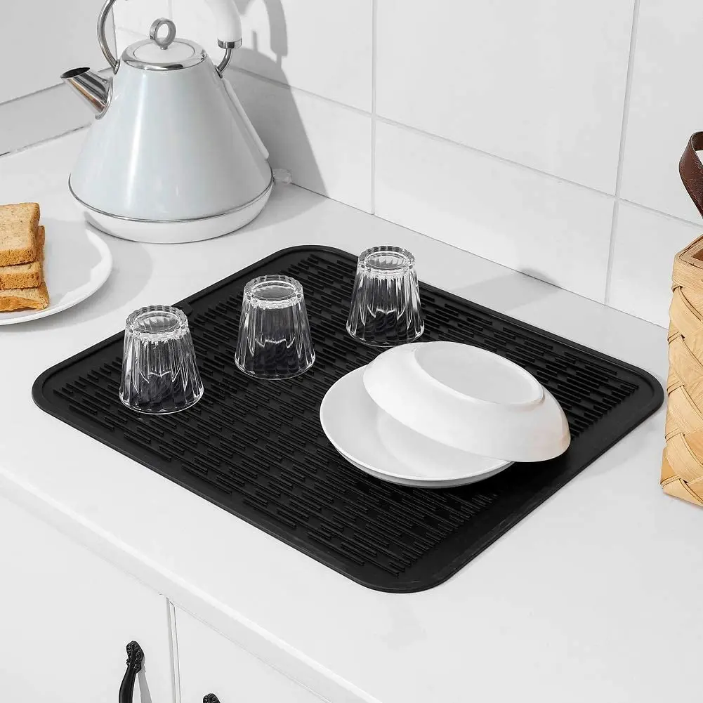 

Large Multifunctional Heat-resistant Silicone Dish Drying Mat for Kitchen Counter or Sink,Refrigerator or Drawer Liner, Available